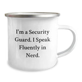 Funny Security Guard Gifts, I'm A Security Guard. I Speak Fluently In genius. - Camping Mug for Security Guard Graduation - Image 2